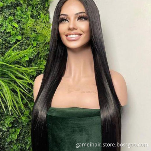 Vendor Hd Transparent Swiss Lace Front Wig Human Hair 360 Lace Frontal Wig Straight Glueless Brazilian 100% Virgin Full Lace Wig